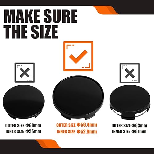 Miniatura 72 de TMS - Tapones centrales de rueda de 2.7 pulgadas para BMW Serie 3, 4, Serie 5, Serie X, Serires Z, Series 3613 6783 536, paquete de 4