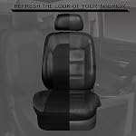CAR PASS Cuir et cuir 3D Air Mesh Universal Fit Car Couvertures de siège, pour Sedans,Trucks,Suvs,Airbag Compatible,Zipper Design et trous d'ouverture réservés pour l'appuie-tête (ensemble complet, noir et noir)