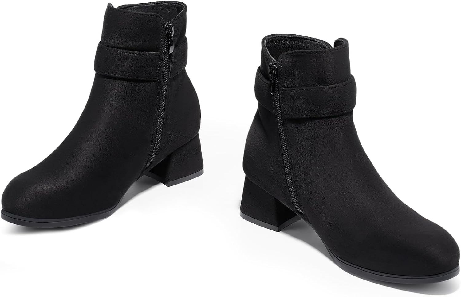 Harvest Land Women's Ankle Boots Low Heels Suede Chunky Fashion Booties - Image 9