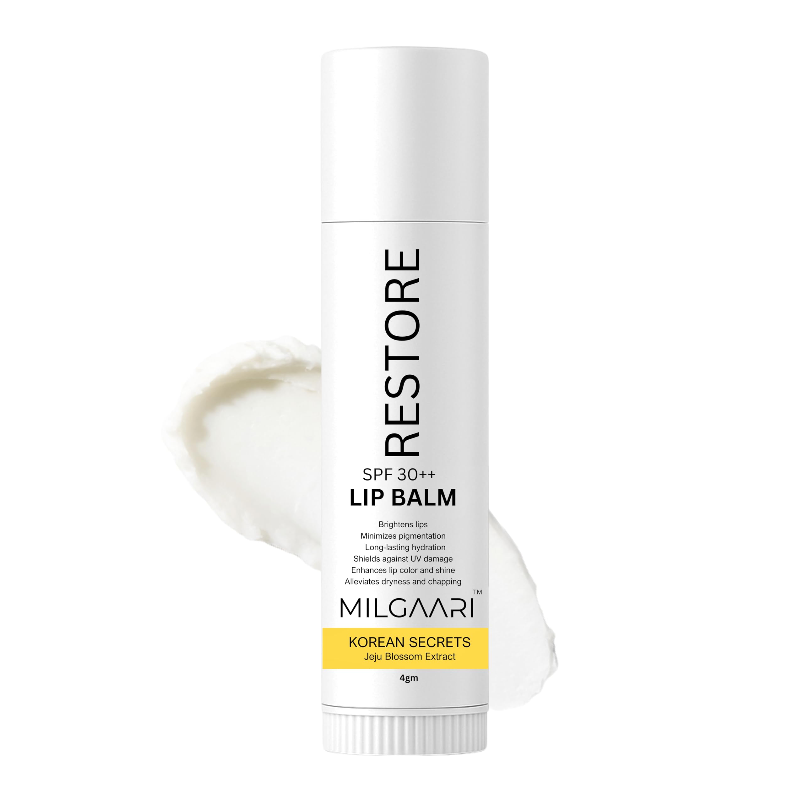 Milgaari Korean Lip Balm With SPF 30++ Brightening Lip Balm For Dark, Pigmented, Dry, Flaky Lips With Vitamin C & Jeju Blossom Extract | Sun Damage and Discoloration | For Women & Men - 4 gm-image-35