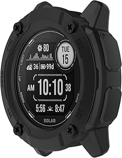TenCloud Case Cover Compatible with Garmin Instinct 2X Solar Case Protector Protective Case 50mm Intended for Garmin Instinct 2X Solar Tactical Edition Watch Accessories (Black)