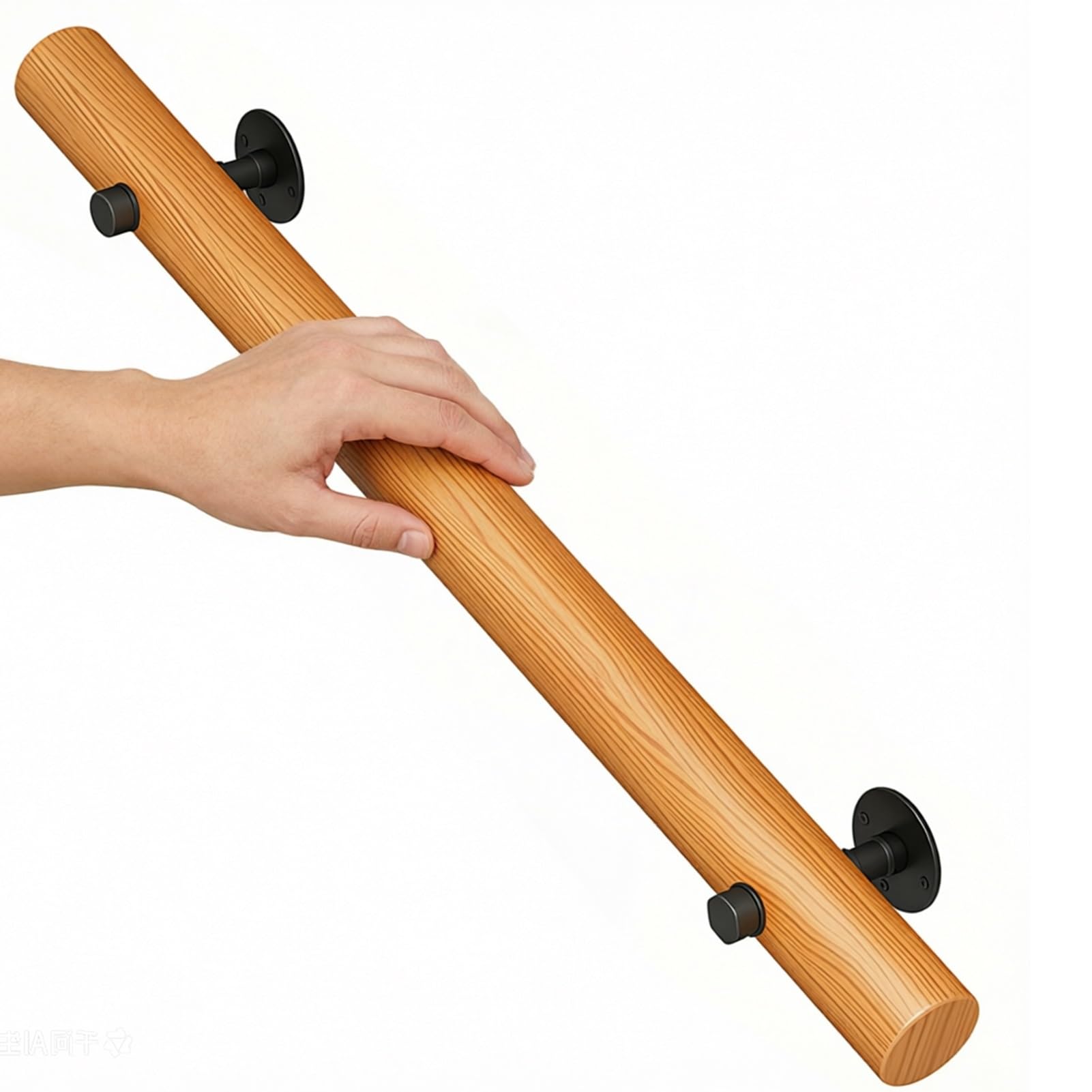 DMCHENGMA Wooden Handrail Indoor Stair Outdoor Wood Staircase Stairway Banister Safety Railing Bracket Bar(1ft/30cm)