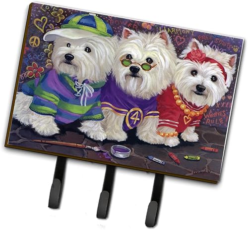 Caroline's Treasures PPP3280TH68 Westie Free Spirits Correa o portallave, ganchos de pared, ganchos para llaves, soporte para colgar llaves,