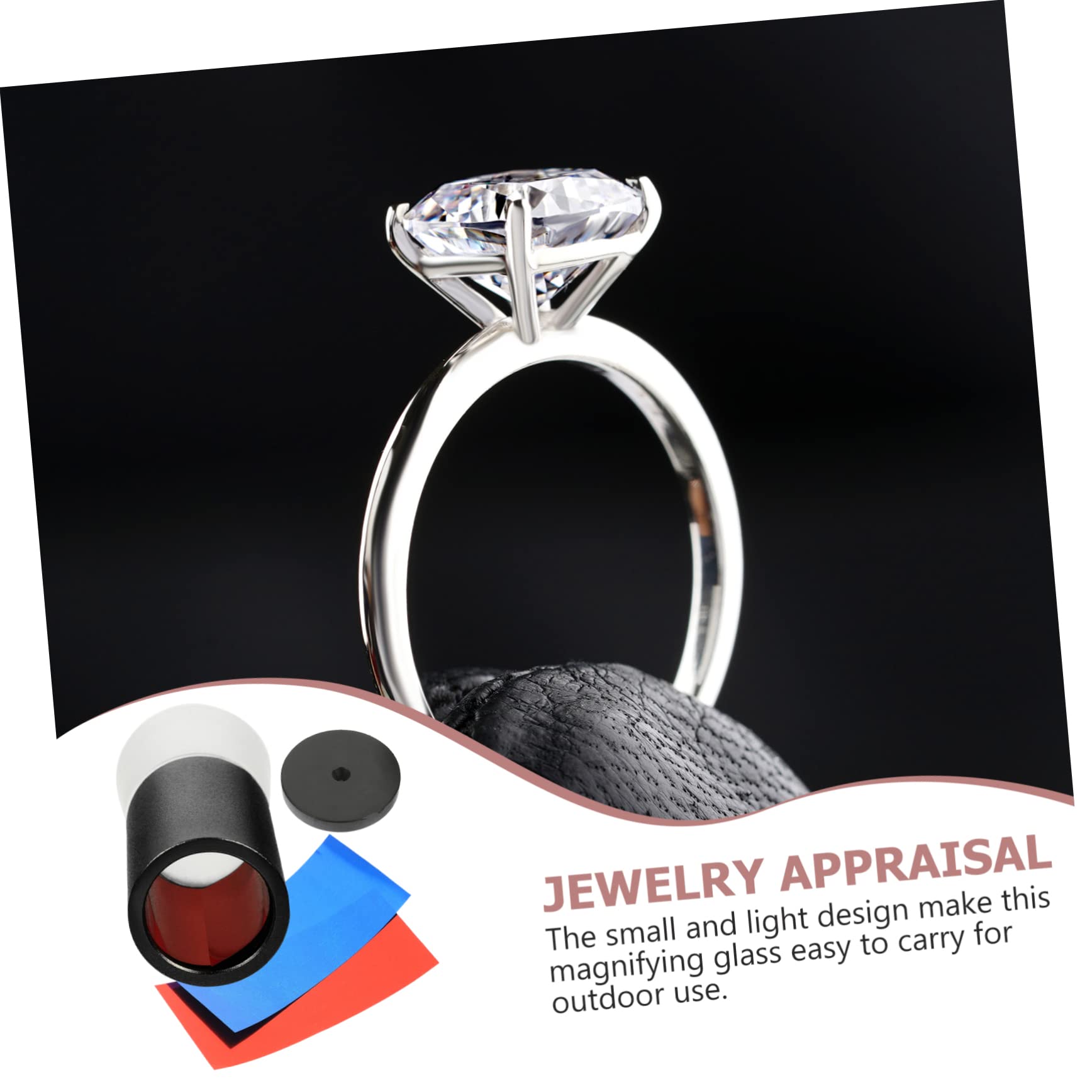 Sewroro 2pcs Glass Diamond Detection Tool Jewelers Loupe Portable Microscope Magnification