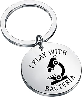 Microbiologist Gift I Play With Bacteria Keychain Microbiology Jewelry Biology Teacher Gift Lab Tech Gift