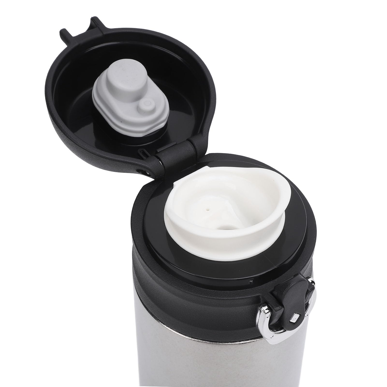 Bewinner Isolierter Kaffee-Reisebecher von Pure Ti mit Springendem Deckel, 450 Ml Großer Thermobecher, Auslaufsichere Heiß- und Kaltwasserflasche für Büro, Zuhause, Geschäft