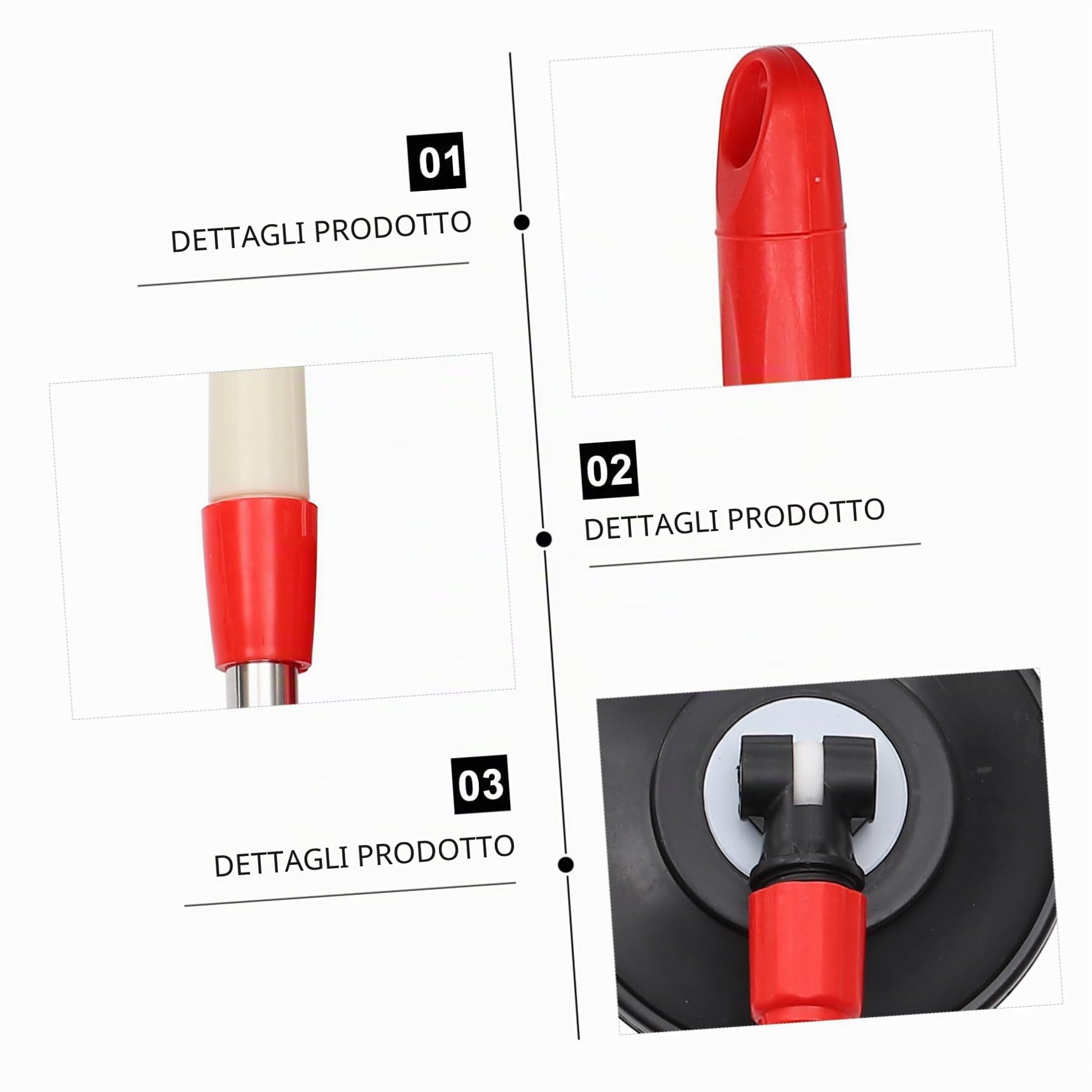 iplusmile Rotomop Ricambio Manico in Acciaio Inox Palo Di Ricambio Per Mop Rotante Con Testa Girevole a 360° Facile Da Installare Per Pulizia Casa E Ufficio