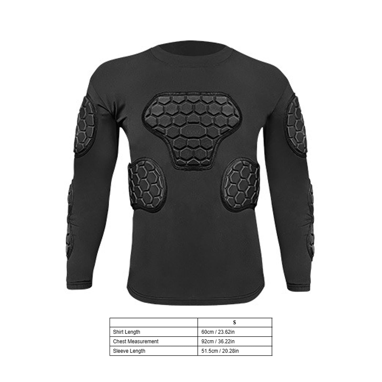 CHICIRIS Gardien de Gardien rembourré à Manches Longues à Manches Longues Proof de Protection Protective Gardien de But Chemise Eva High Elastic Pads pour Le Football Cycliste (XL)