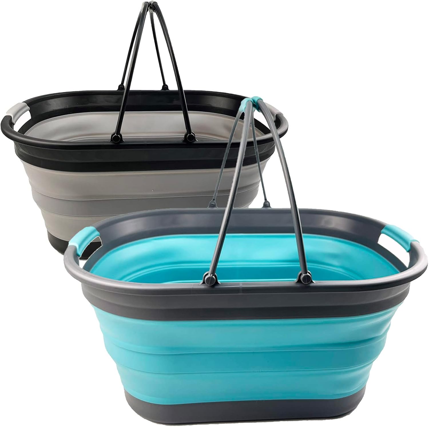 SAMMART 38L (10 Gallons) Collapsible Plastic Laundry Basket