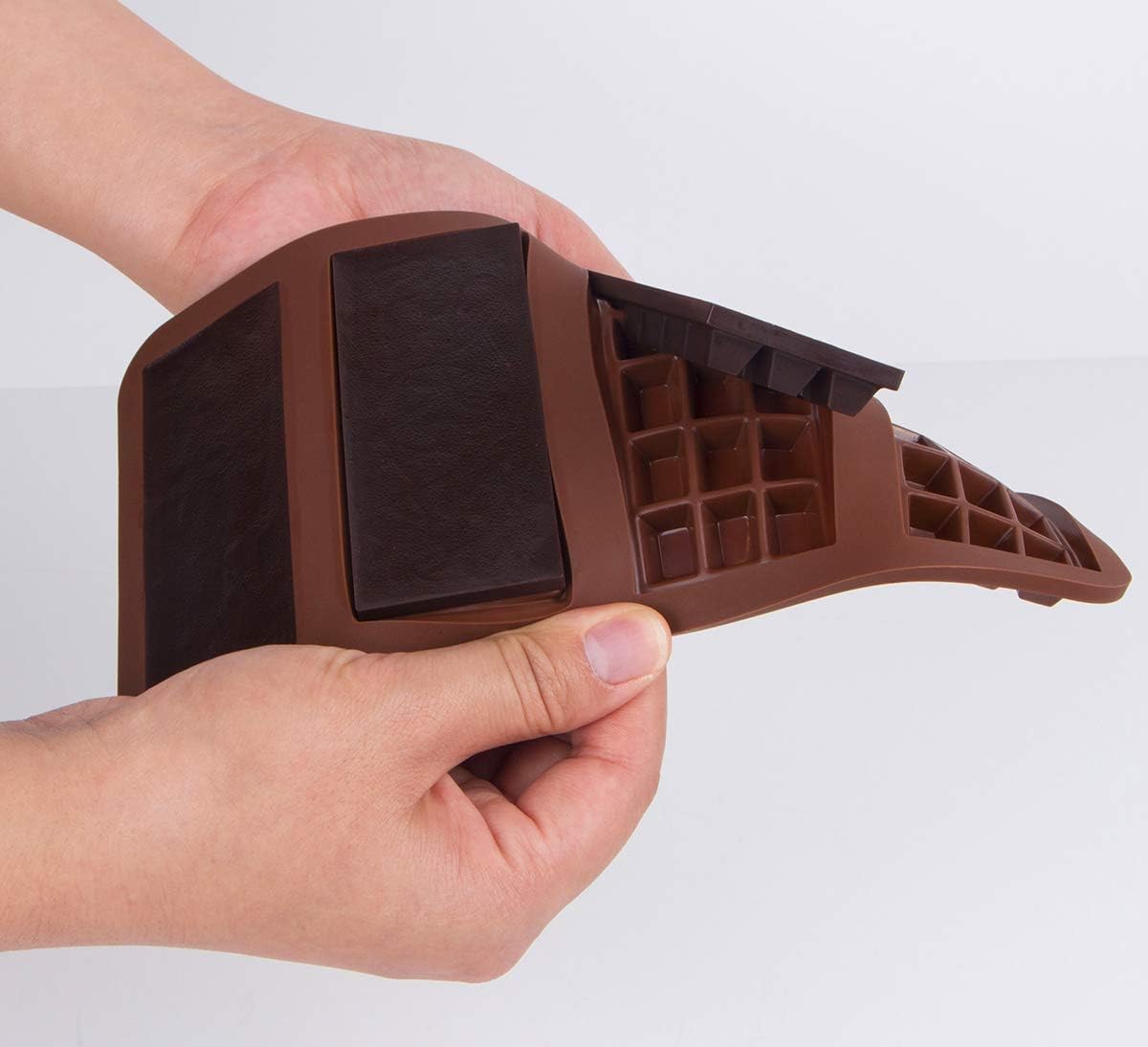 Webake Chocolate Bar Mold Silicone Break-Apart Candy Molds for 1 Ounce Chocolate Chunk Protein Energy Bar Candy Bar, Food Grade, Easy Release Candy Molds Baking Pan, Pack of 2