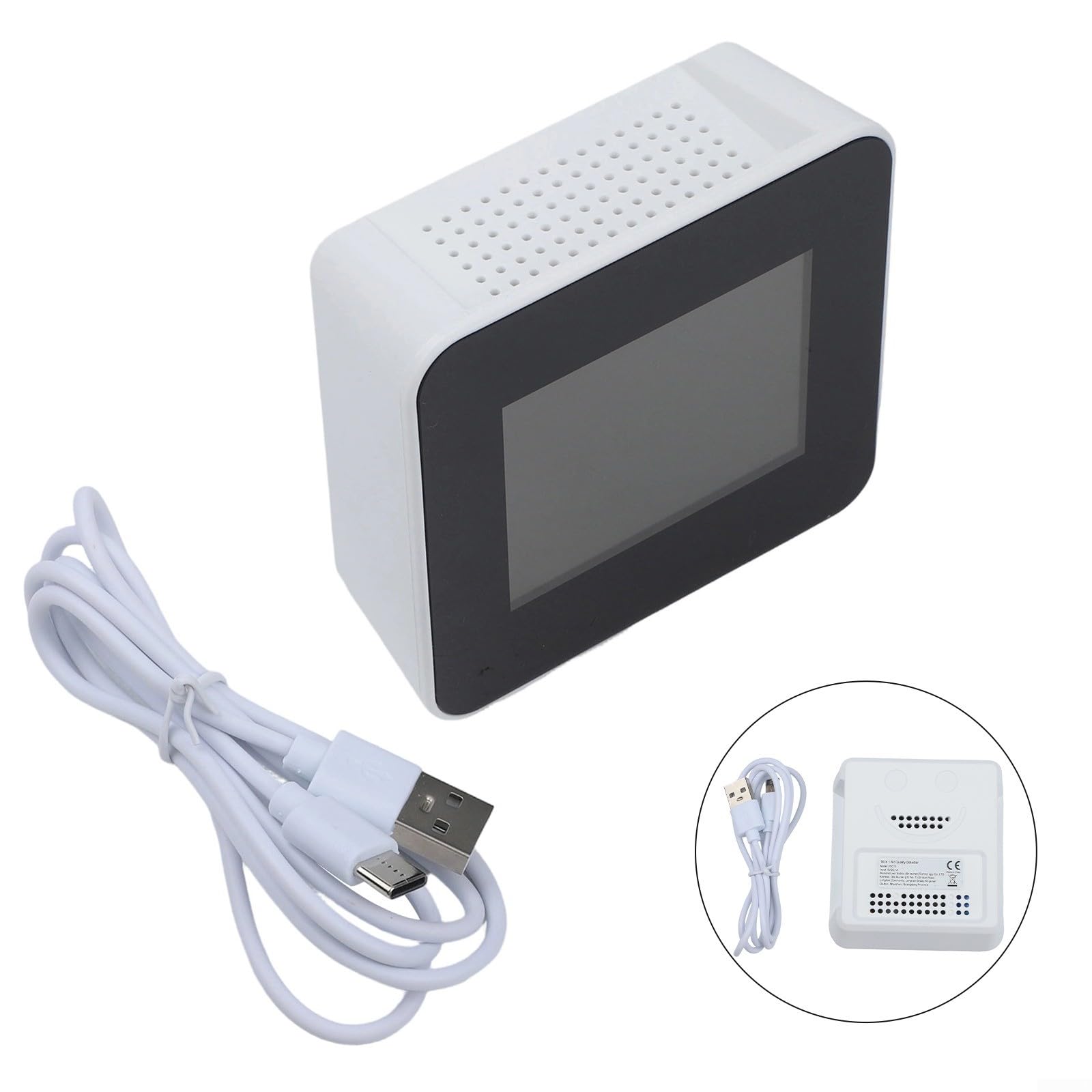 KiraKira Monitor jakości powietrza 15 w 1, czujnik HCHO TVOC PM2,5 z wyświetlaczem 7,1 cm, miernik wilgotności powietrza, WiFi do sterowania aplikacją Tuya, środowisko domowe i biurowe (biały)