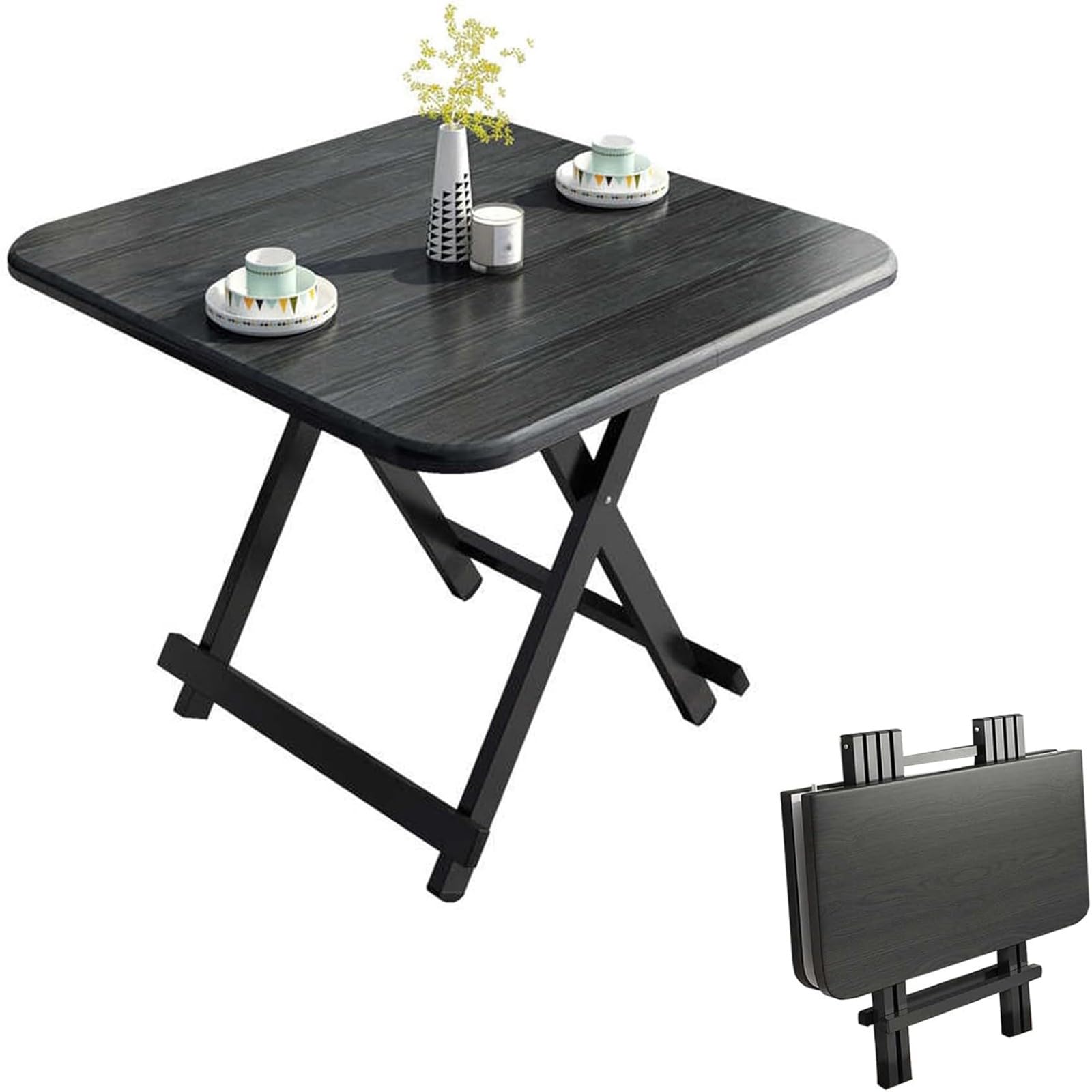 Table pliante carrée Cact 70 cm en métal pour terrasse et jardin