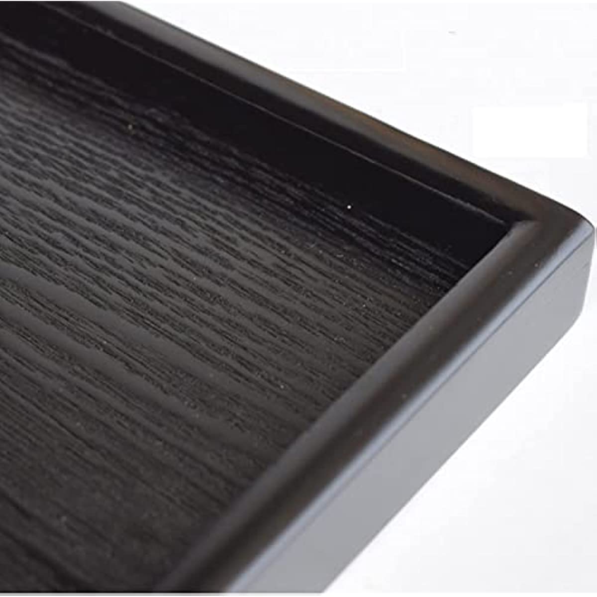 Grande vassoio rettangolare in legno con grande manico in legno nero (45 x 35 cm)
