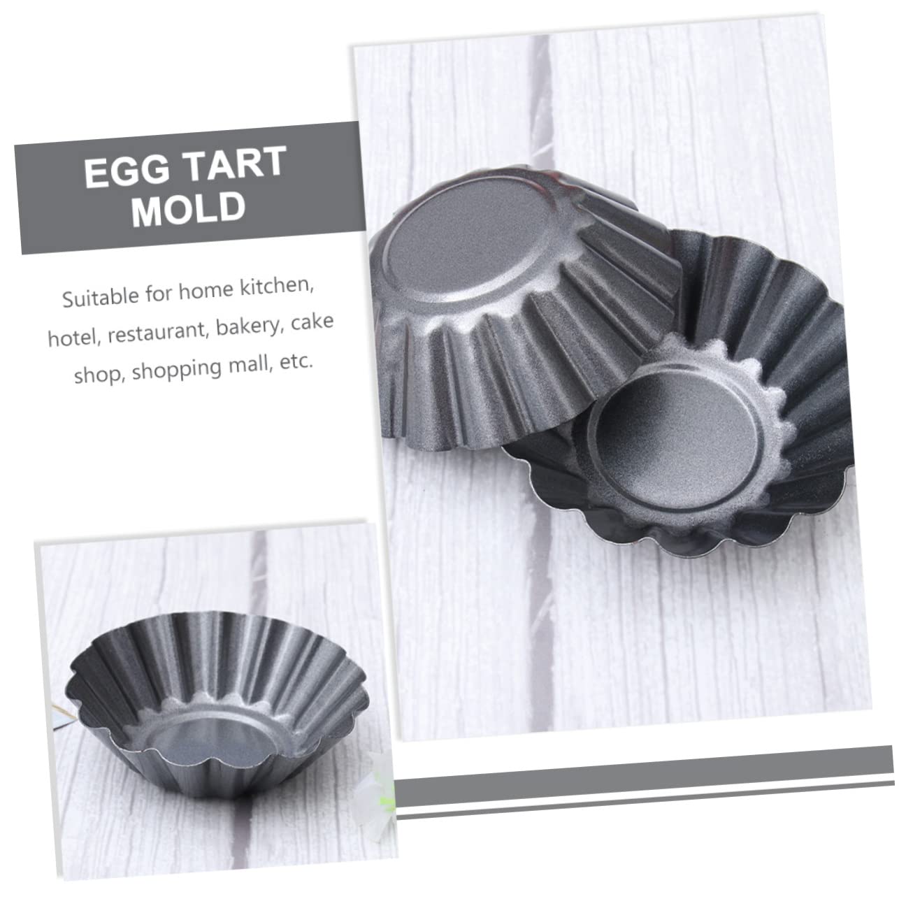 Molde Carbono de Acero 15 Piezas al Tartaletas Huevo | Cupcakes y Postres, Antiadherente y Fácil de Limpiar, Uso en Pastelería y Cocina Doméstica