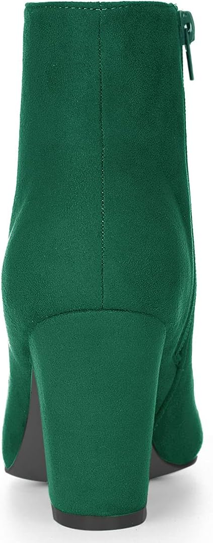 Allegra K Women's Round Toe Chunky Heel Ankle Boots - Image 3