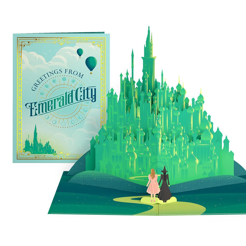 Lovepop Wicked Everyday Pop-Up Card for Her and Him - 3D Greeting Cards for Boys, Girls, Men, Women - Greetings from Emerald City - 5" x 7" Card -