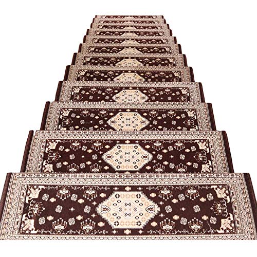 ZRUYI Alfombras de Escalera Alfombrillas Antideslizantes Moquetas Autoadhesivo Fondo de Silicona Hogar Almohadilla de Pie Lavable En La Lavadora, 2 Colores (Color : Brown-10pcs, Size : 85x33cm)