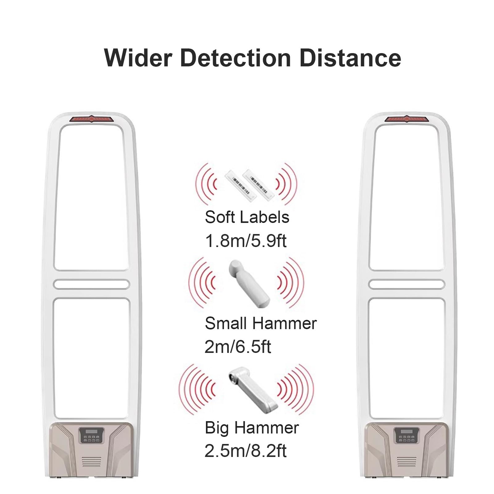Attrezzature Antifurto per Negozi Al Dettaglio, Sistema di Allarme di Sicurezza EAS AM 58KHZ, Allarme Acustico e Visivo, con 200 Fibbie Antifurto, per Negozi Abbigliamento e Supermercati
