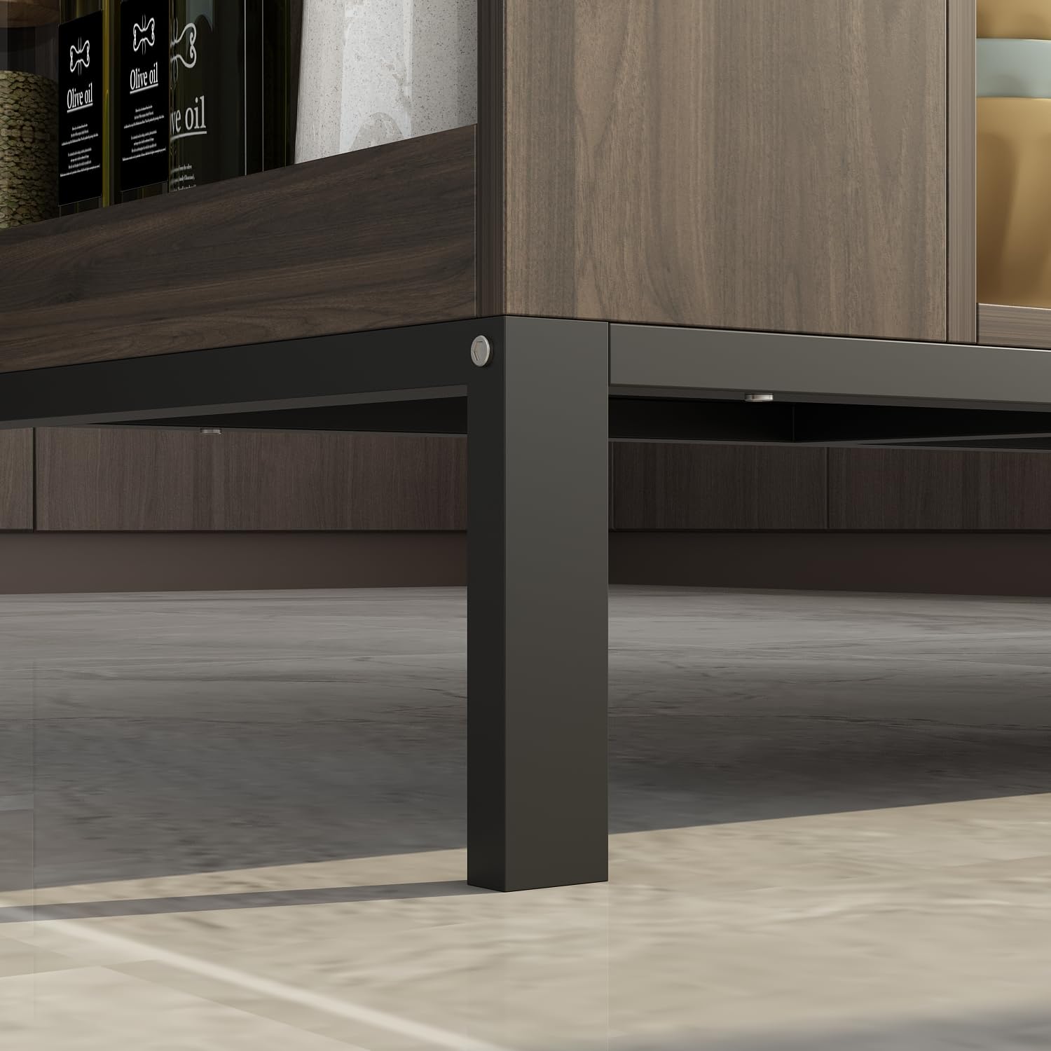 Isola da cucina marmorizzata - mobile 2 cassetti, tavolo da colazione, bar e ripiani MDF 75x140x92 cm