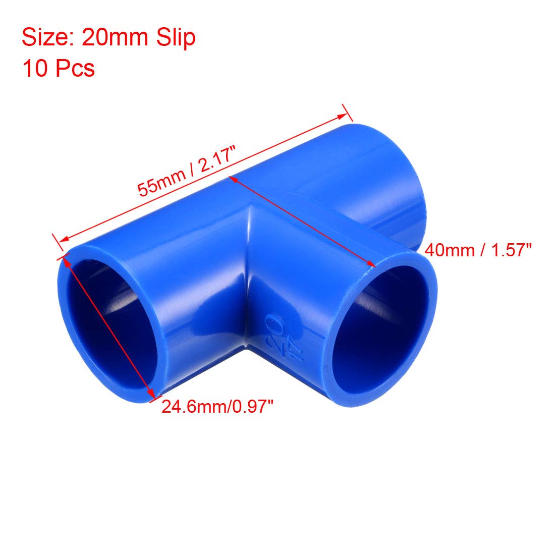 Amazon.com: uxcell 20mm Slip Tee PVC Pipe Fitting T-Shaped