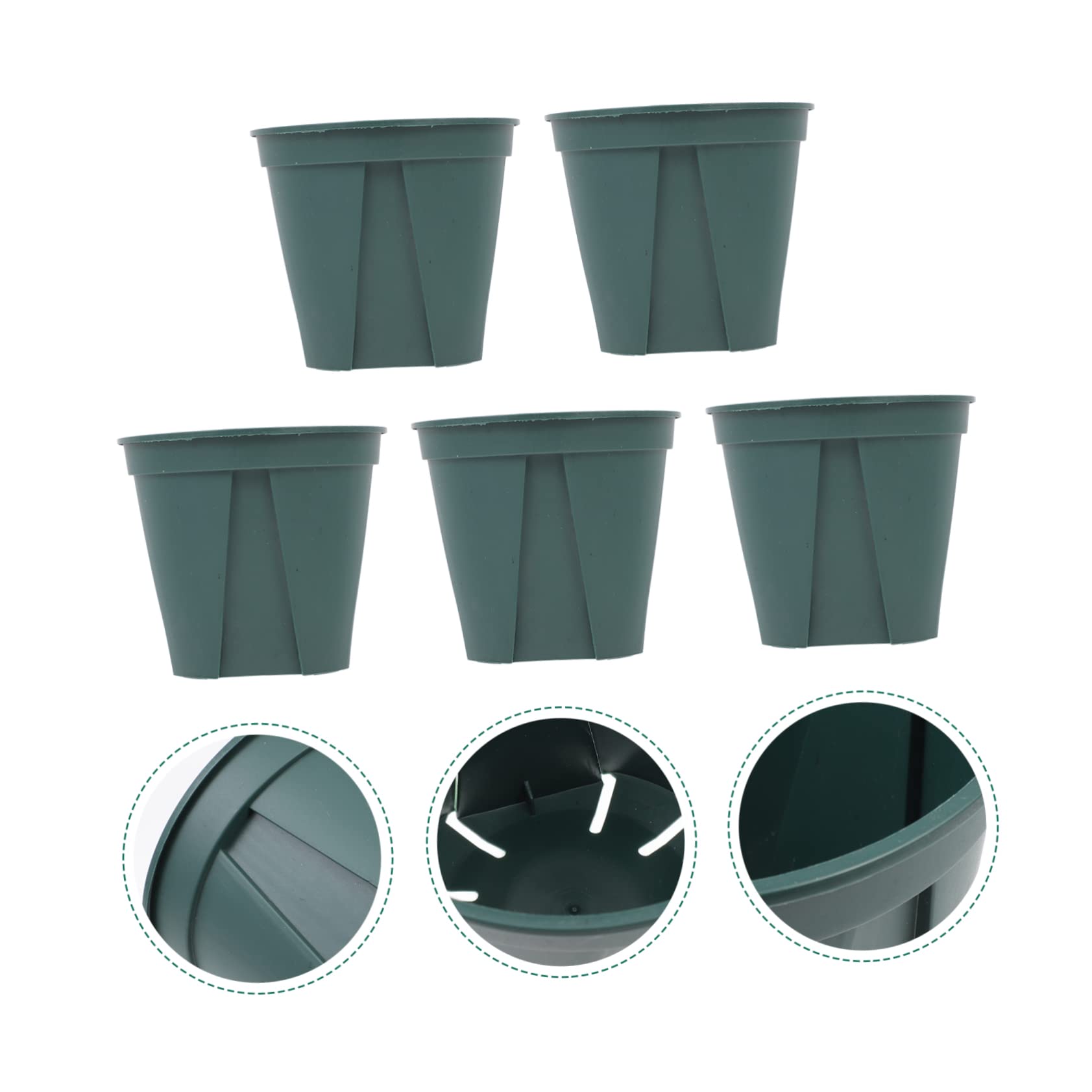 BESTonZON 5pezzi Vaso per Piante in Plastica Rotondo Controllo delle Radici per Balcone Uso Domestico Giardino Cortile Parco Regalo per Appassionati di Giardinaggio