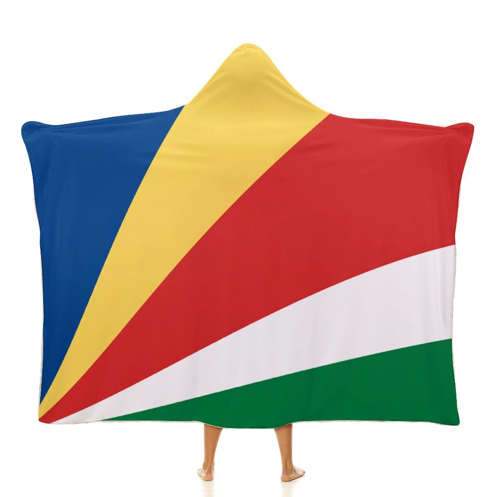 Couverture à capuche Seychelles plaid polaire doux grand lit voyage