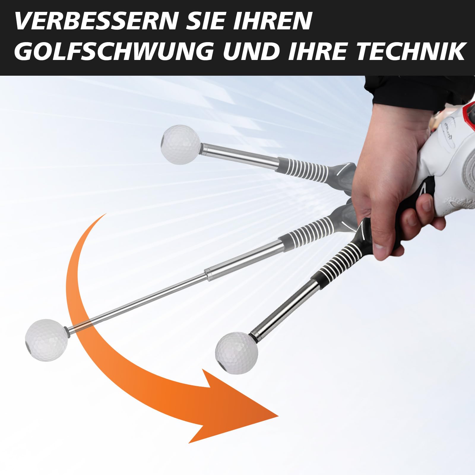 Golf Schwungtrainer, Ausziehbarer Golf Swing Trainer für Stärke & Rhythmus Golf Zubehör für Männer, Indoor-Übung, Perfekte Golf Geschenke für Männer, Golf Swing Trainer für Anfänger & Fortgeschrittene