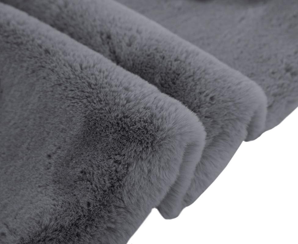 Image of Rabbit Fur Area Rug 6x8 Ft | Super Soft Plush Carpet with Anti-Slip Backing | Washable Luxury Rug for Bedroom, Living Room & Home Decor