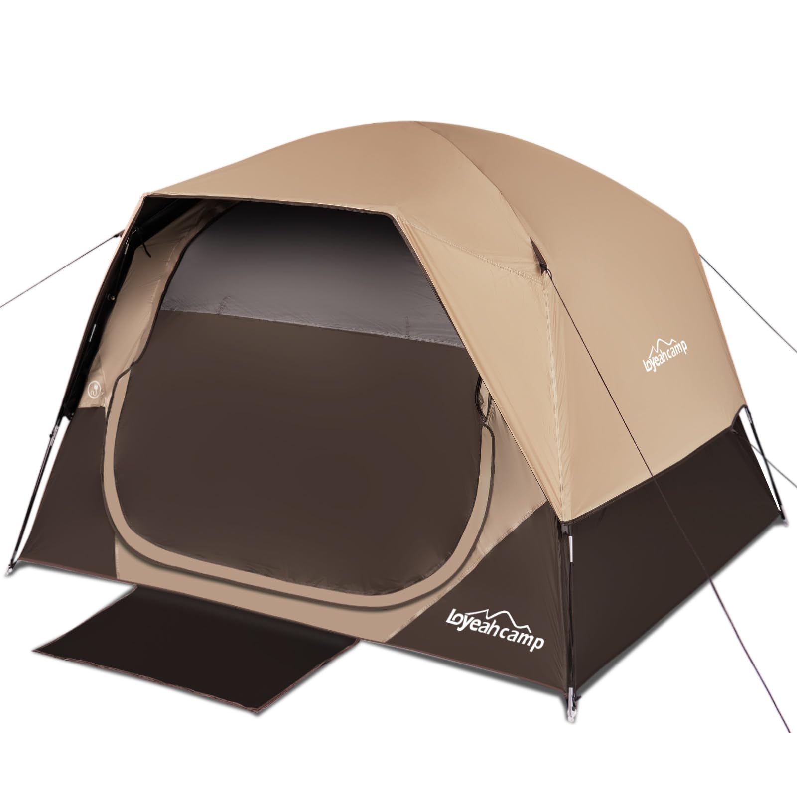 Loyeahcamp4 Person Blackout Camping Tent, Easy Setup Waterproof Family Dome Tent for Camping with Rainfly, Portable Double Layer Large Family Tent for Outdoor Camping&Hiking