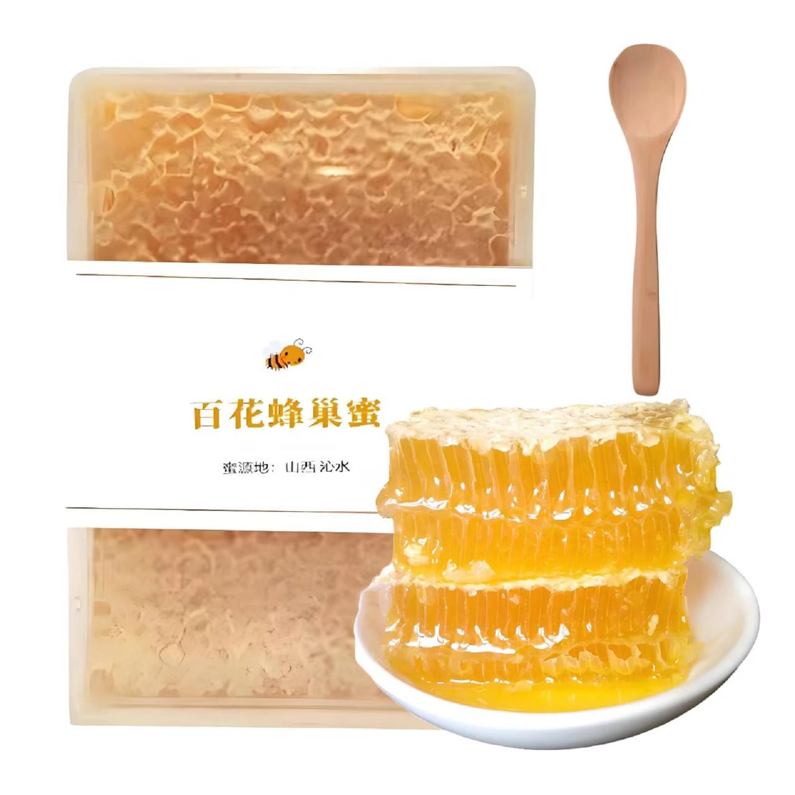 Amazon.co.jp: 巣蜜 百花蜂蜜 透明ケース入り 自然熟成 コムハニー