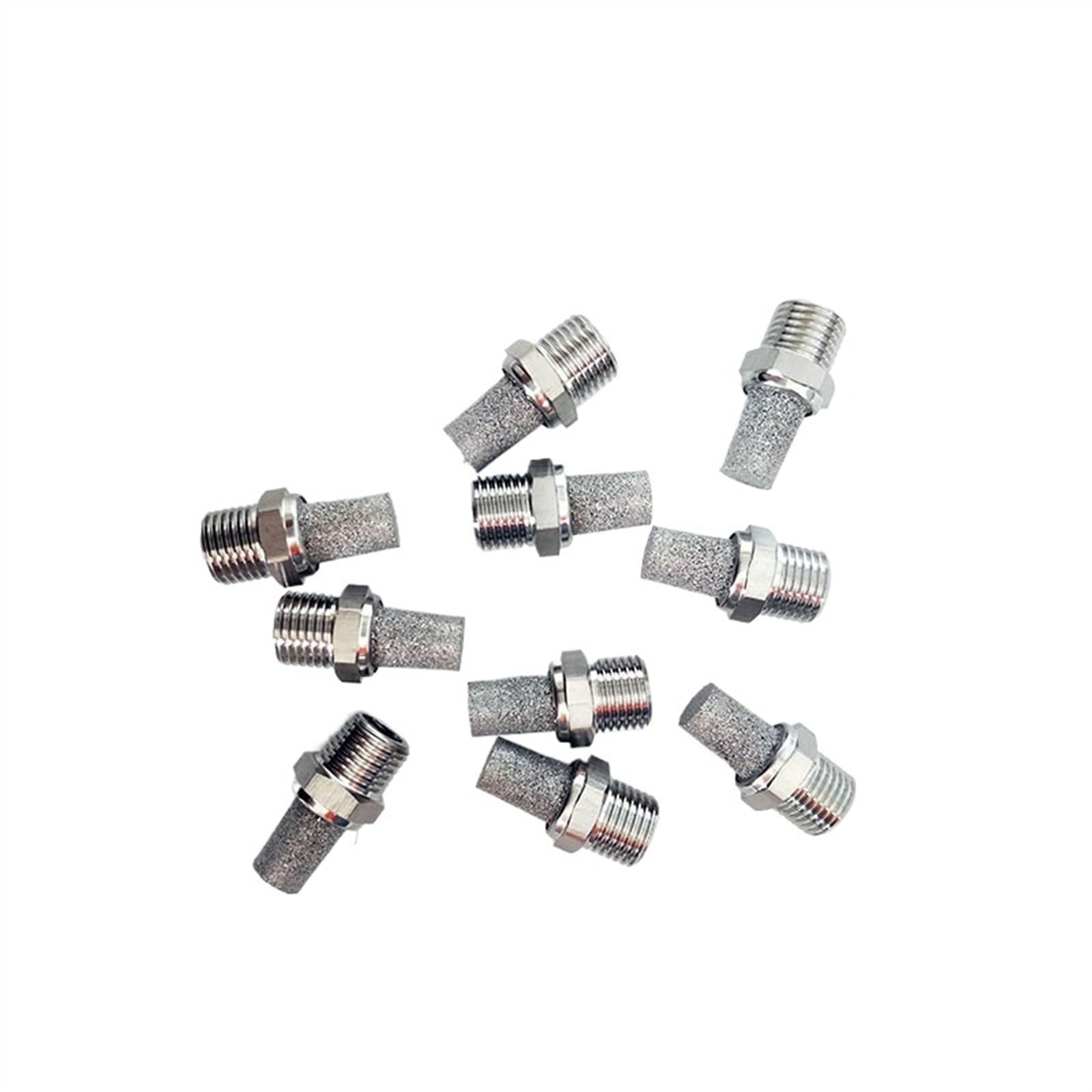 Silencieux pneumatique en Acier Inoxydable, 10 pièces/lot, pièces de Cylindre de Valve 1/8 1/4 3/8 1/2 SS304(BSL SSA06G Thread1-8)