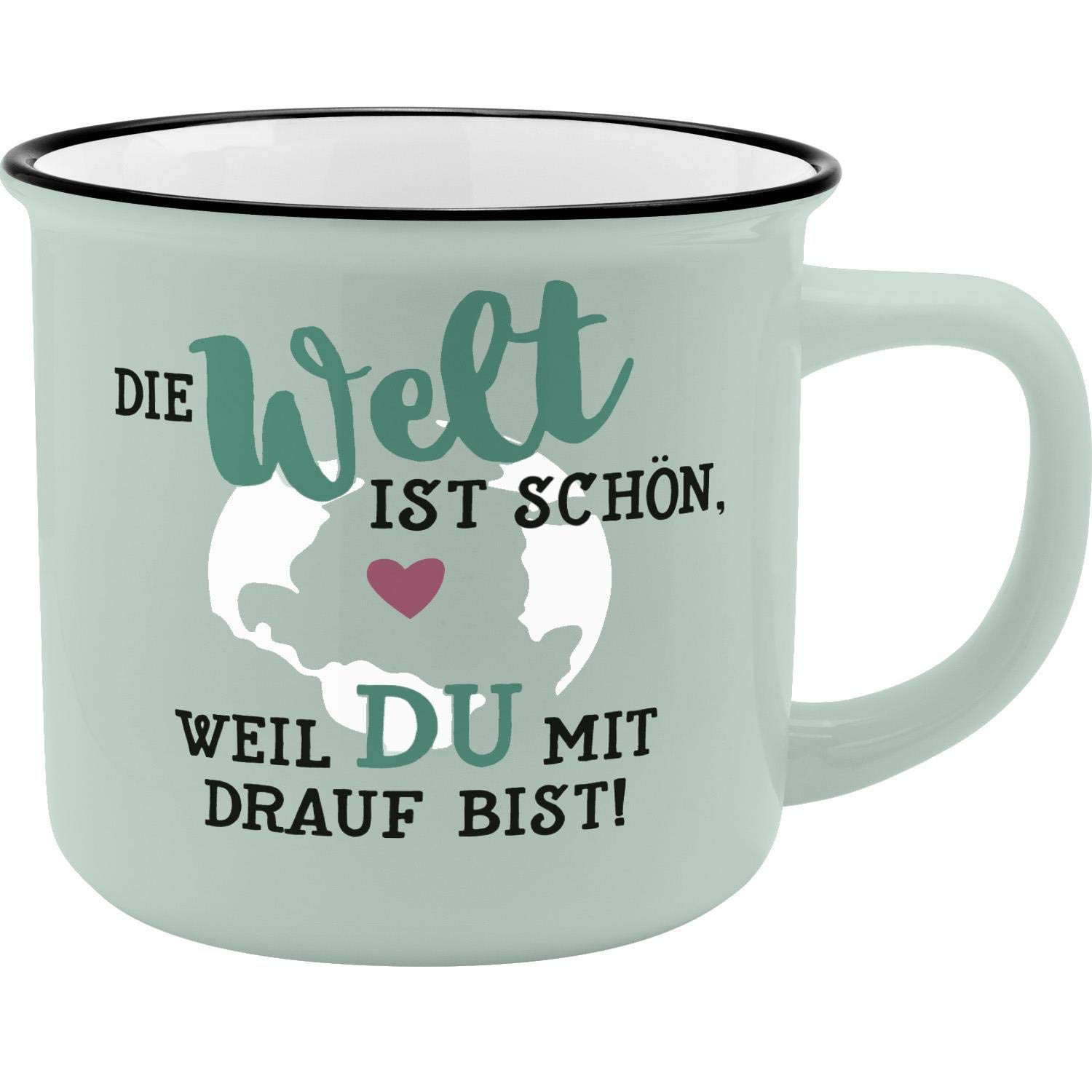 Gruss und Co 45775 Kaffee-Becher Welt, New Bone China Porzellan, 35 cl Mug, Porcelain