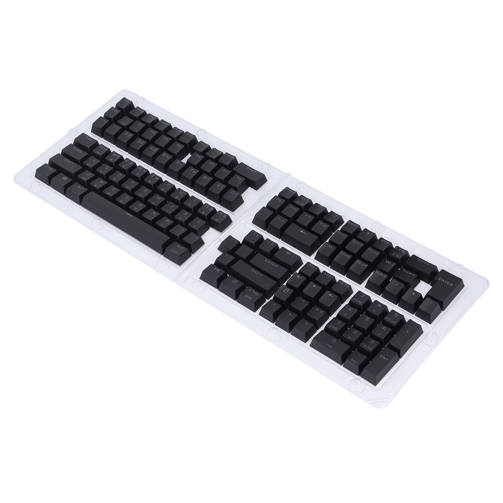 XUMIUZIY 132 Touches Keycaps Coréens, Hauteur OEM, 132 Keycaps Keycaps Set, Remplacement du 61/62/64/68/72/75/84/87/88/98/100/104/108 Clavier Mécanique (Black)
