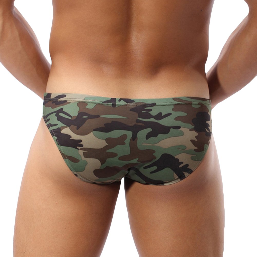 sandbank Men’s Sexy Camouflage Low Rise Pouch Briefs Boxers Bikini Underwear L:Waistline 32"-35"