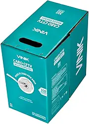 CABO MULTICAMERAS 4 PARES TRANÇADOS 24AWG CCA 0,49MM P/CFTV 300 METROS BRANCO – VINIK