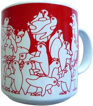 Taylor & Ng Animates Red Nitetime Penguins Mug 11 ounce