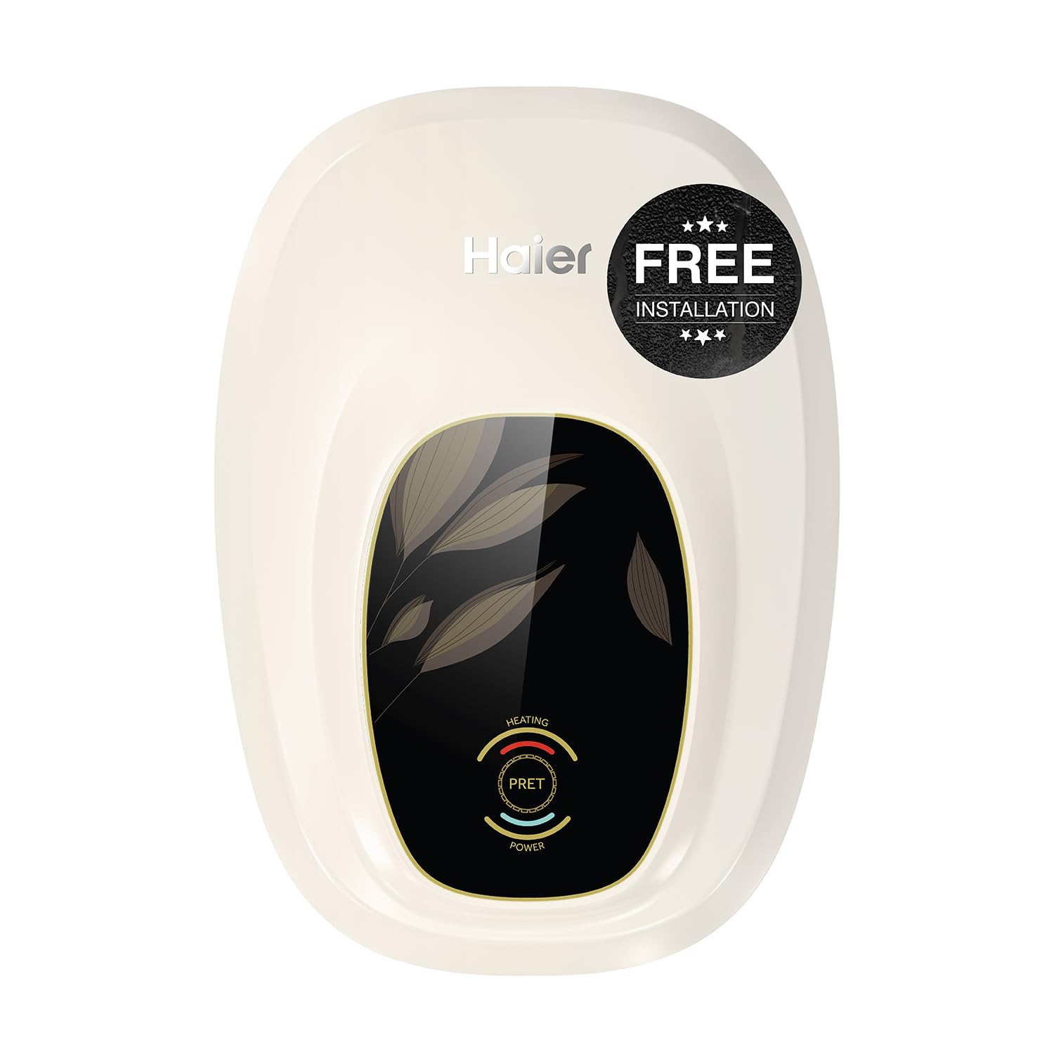 haier pret ivory geyser 3 litre 3kw fast heating glass-lined instant water heater abs out body for high-rise building 8 bar instant geyser for kitchen& bathroom, wall-mounting