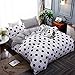 Feelyou Polka Dots Duvet Cover Set Queen Size Black White Circles Geometric Bedding Set for Kids Adults, Modern Simple Microfiber Polyester Comforter Cover with 2 Pillow Shams, Zipper, 3 Pieces