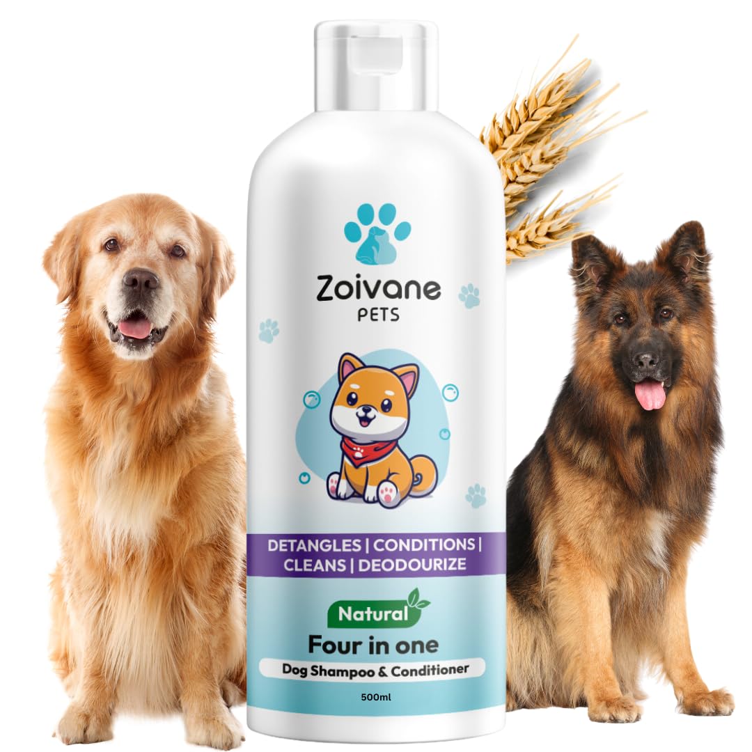 ZOIVANE Dog Shampoo 500ml 4 in 1 Dog Shampoo with Conditioner, for
