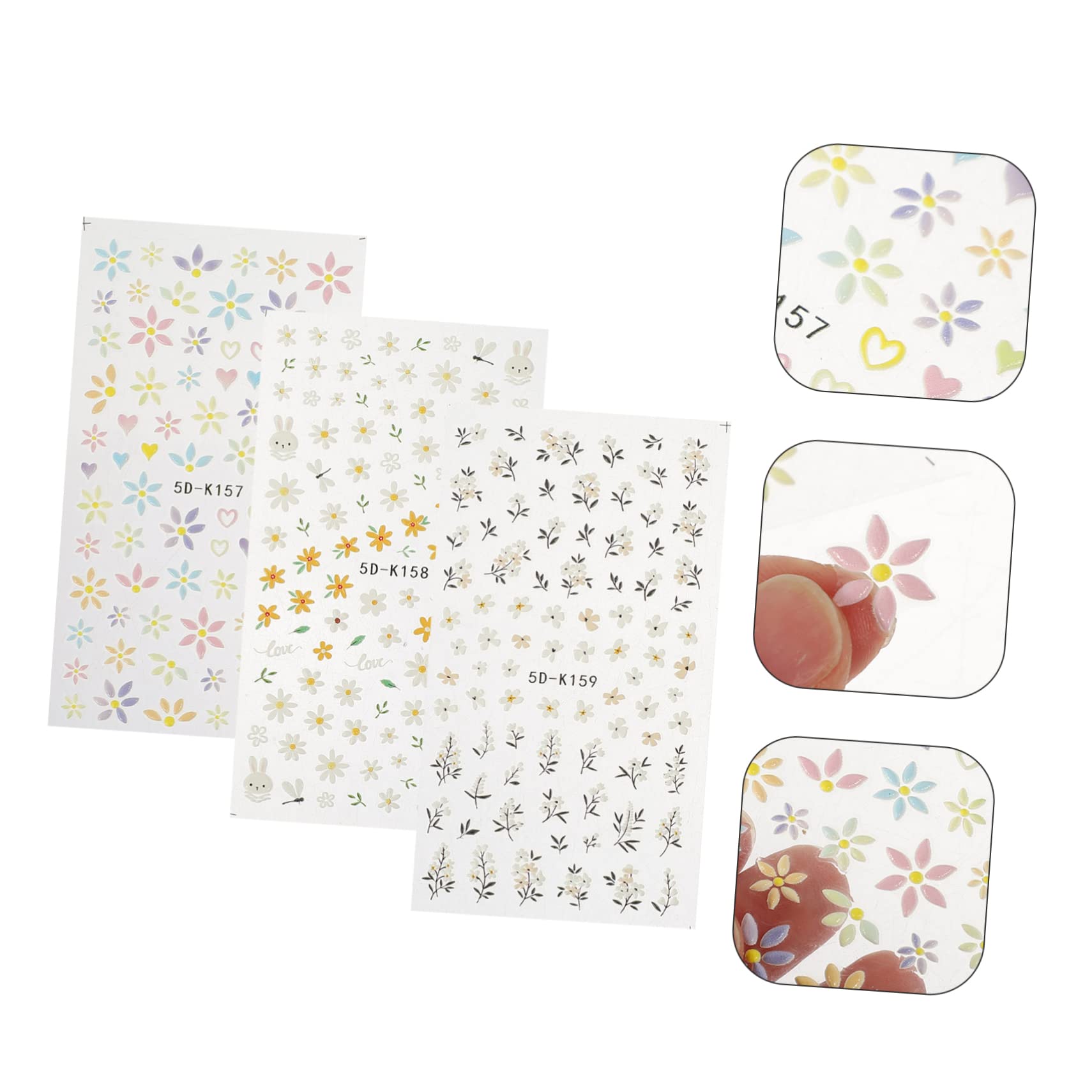 Healeved 15pezzi Adesivi Per Unghie Decorazioni Per Unghie Artistiche Facili Da Applicare e Rimovibili Per Manicure e Sicuri e Leggeri Per Uso Domestico e Saloni Di Bellezza
