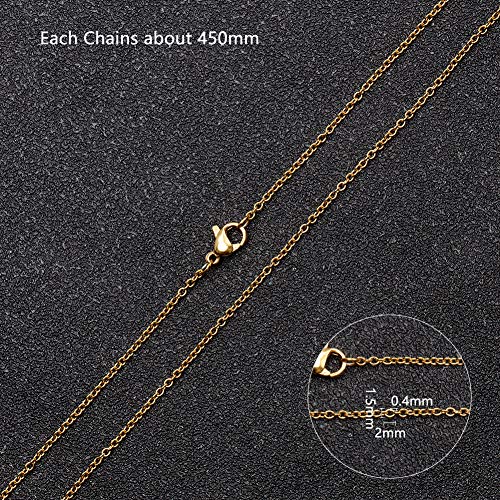 Miniatura 2 de Nbeads 20 Hebras 45cm Cadena De Joyería, Cadena De Cable Con Cierre De Langosta De Acero Inoxidable Para Hacer Manualidades, Pulsera, Collar Dorado
