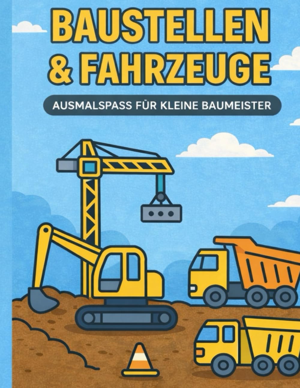 Baustellen & Fahrzeuge: Ausmalspaß für kleine Baumeister
