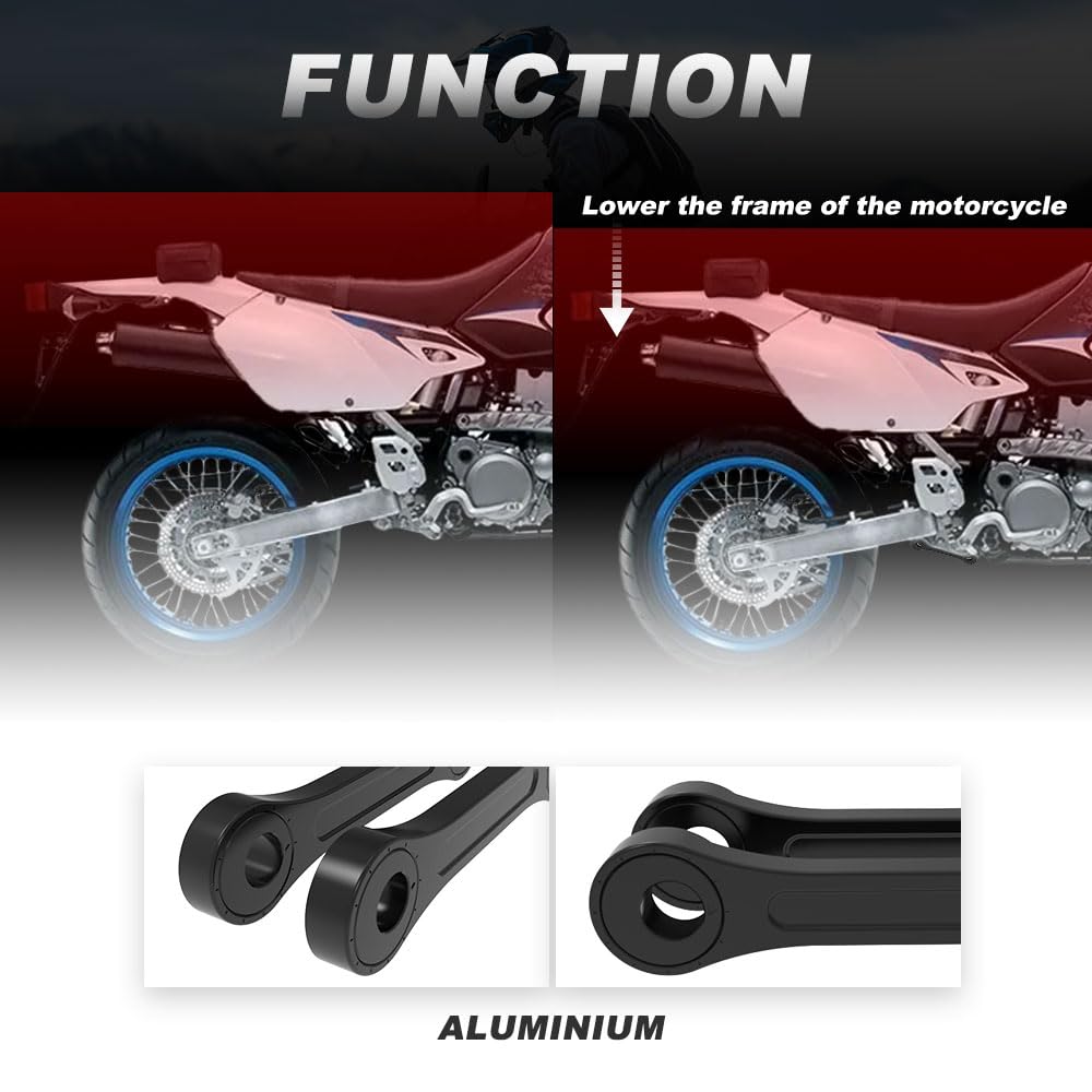 Kit di collegamento di abbassamento posteriore for motocicletta, adatto for SUZUKI DRZ400 DRZ400E DRZ400S DRZ400SM DRZ 400SM 2000-2023 2024(Black)