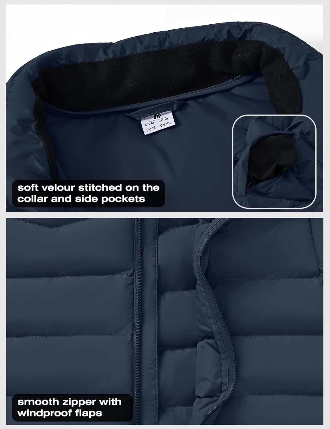 Rdruko Men's Winter Puffer Vest Insulated Quilted Water-Resistant Windproof Zipper Lightweight Sleeveless Work Fishing Hiking - Image 5