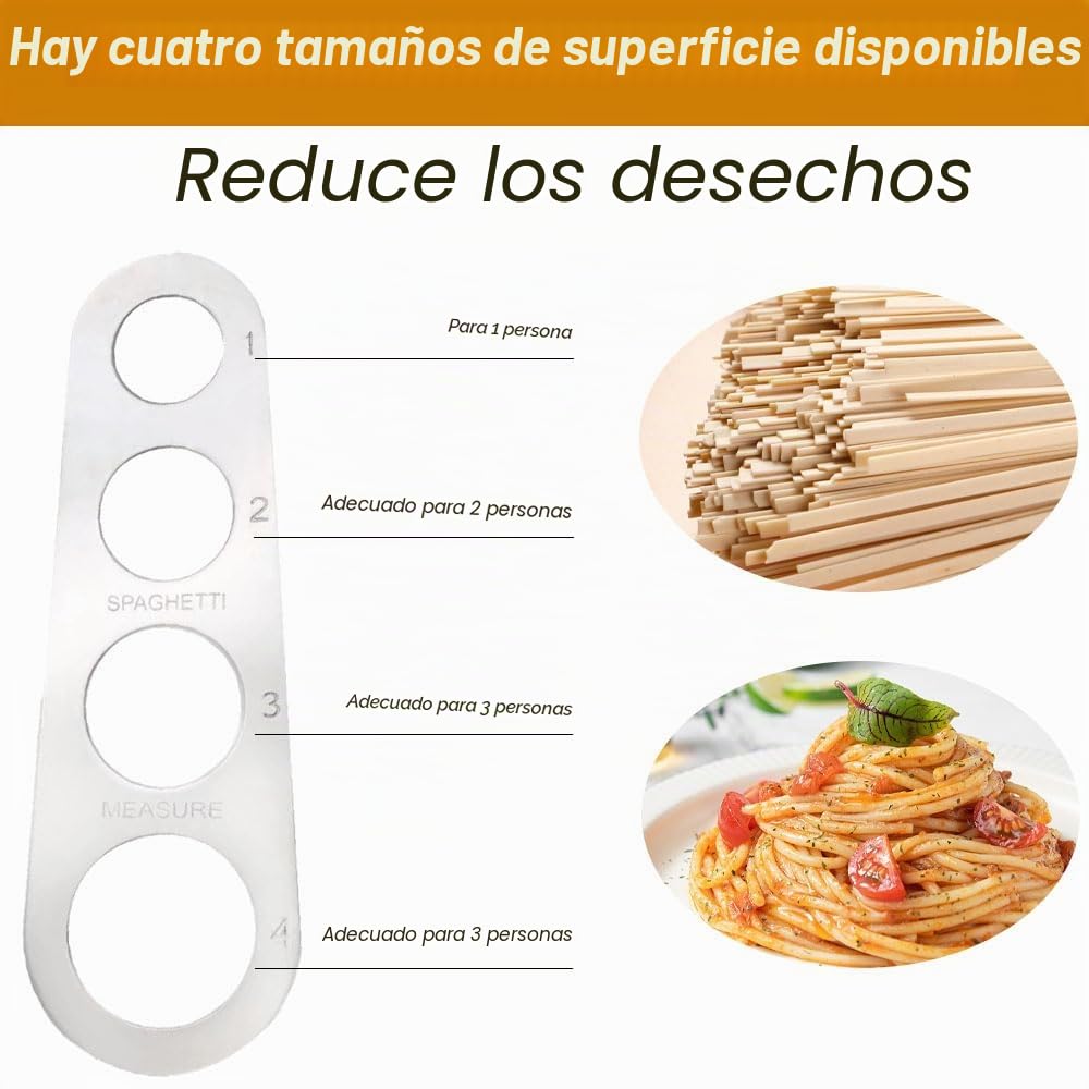 Lmyzcbzl Medidor de Espaguetis Acero Inoxidable, Dispositivo de Medición, Gadgets de Control de Pasta Con 4 Orificios, Herramienta de Cocina