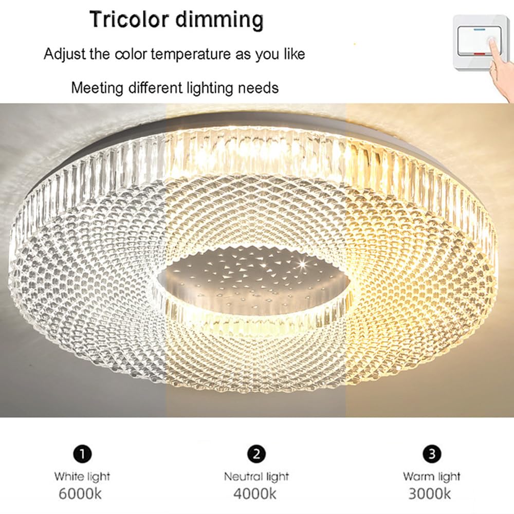 Dimmbare LED-Unterputz-Deckenleuchte, 3000 K–6000 K, wählbar, Moderne, runde, deckennahe Beleuchtungskörper, minimalistische Deckenleuchte für Schlafzimmer, Küche, Flur, Waschküche