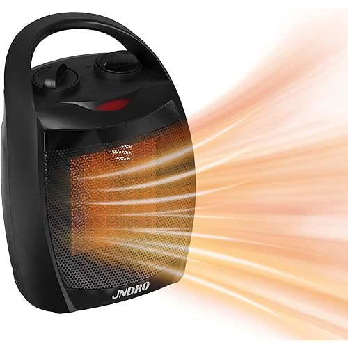 Portable Electric Space Heater for Indoor Use - 1500W/750W Ceramic Heater with Thermostat, Overheat and Tip-Over Protection, Quick Heating for Home, Office, Bedroom, Up to 200 Sq. Ft
