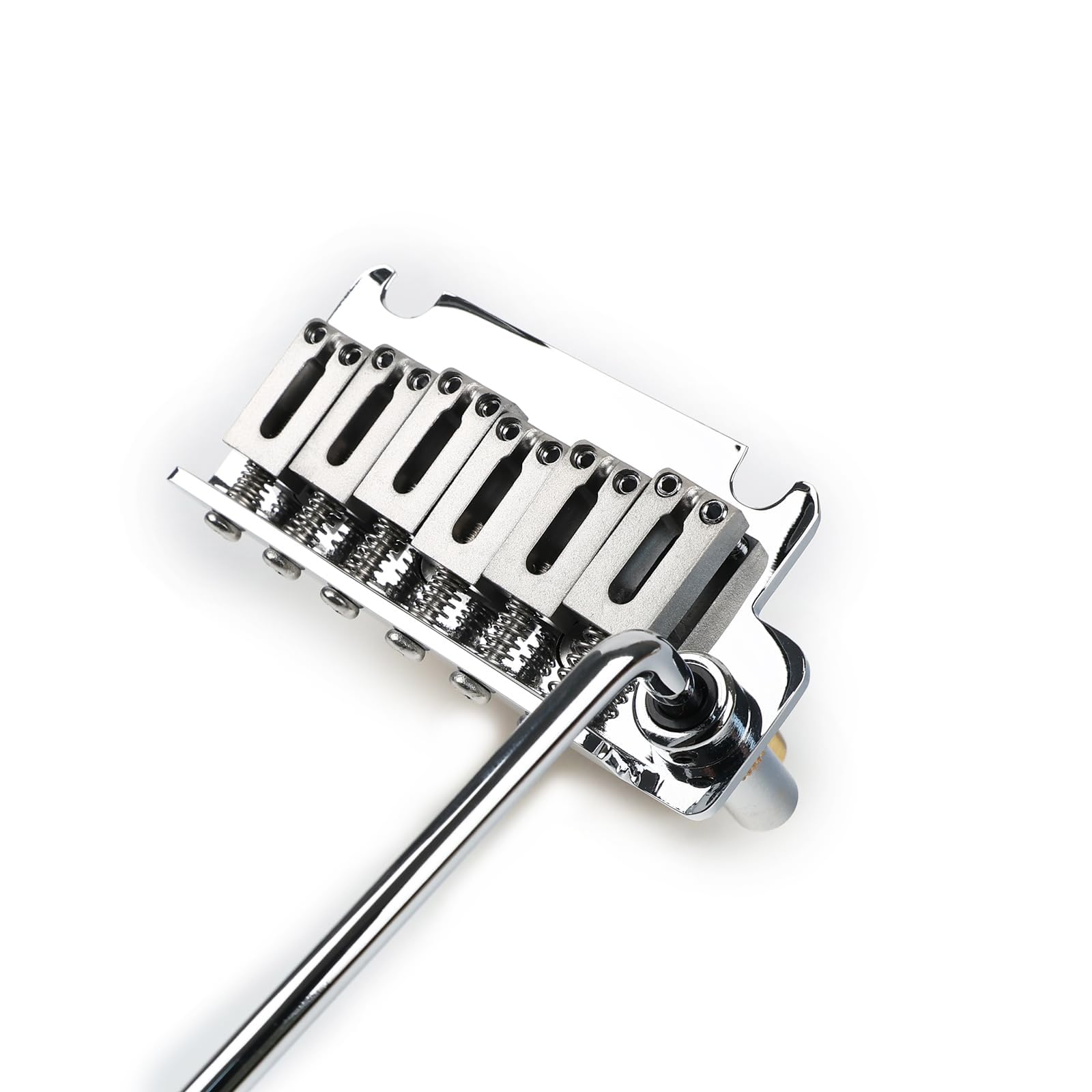 2-Point Electric Guitar Bridge 10.8mm Tremolo Bridge with Brass Block and Steel addles for 6 String Start St Electric Guitar Replacement Parts Chrome