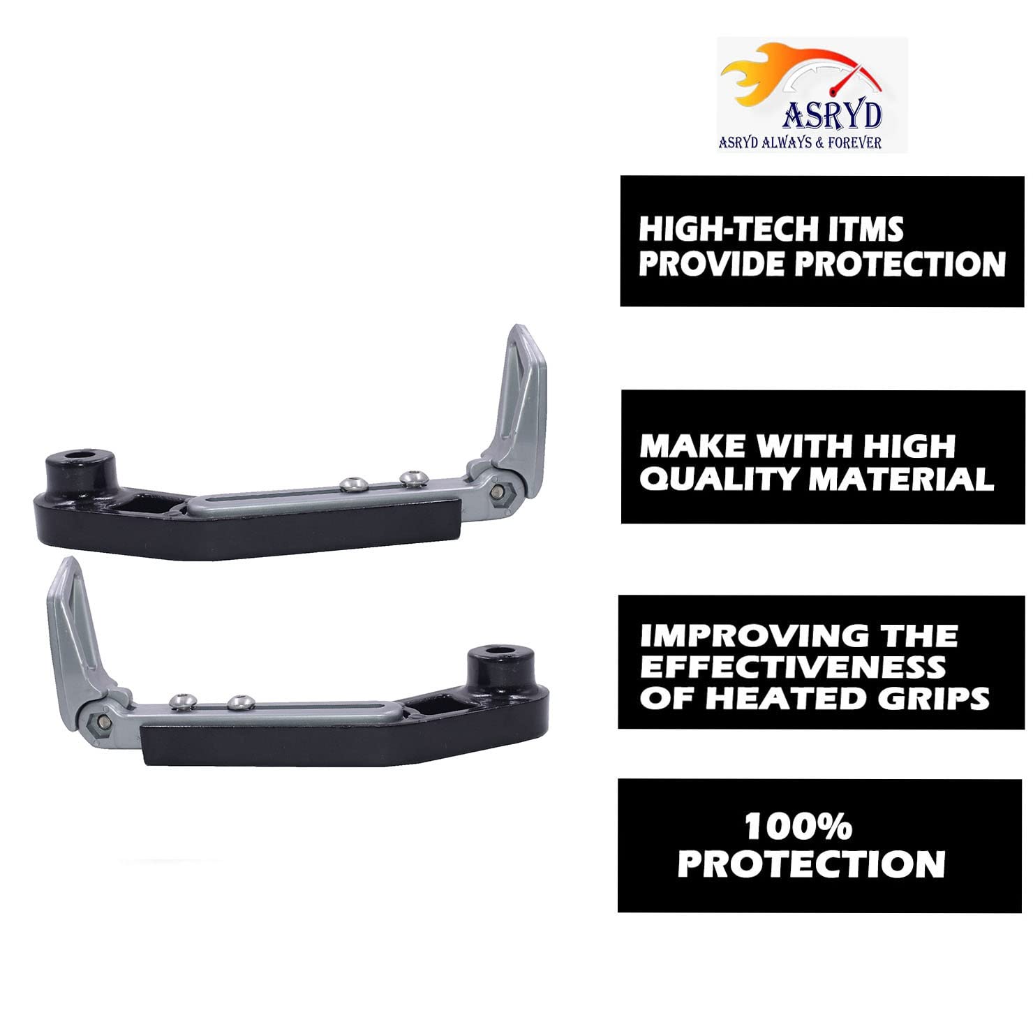 ASRYD Handlebar Brake Clutch Lever Hand Guard Protector Handlebar Hand Guard Universal for Bike (Black/Silver) 1