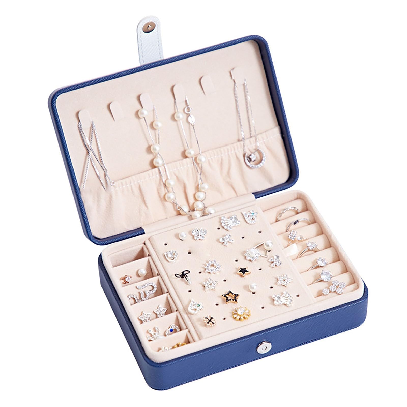 Jewelry Box for Girls 2025 New Upgrade 2-Layer Portable PU Leather Jewelry Organizer with Removable Tray Jewelry Case